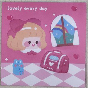 Kawaii girl bedroom makeup bag sticky note memo pad notepad